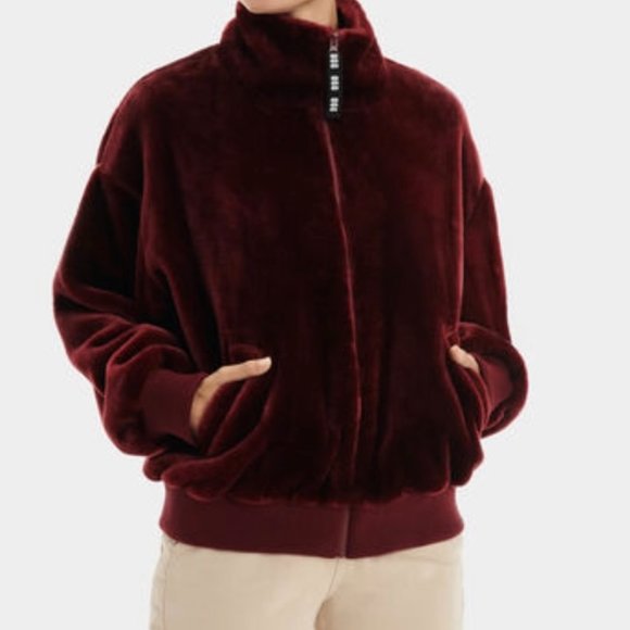 UGG Laken Sherpa Jacket, XL, Rosewood - Picture 2 of 3